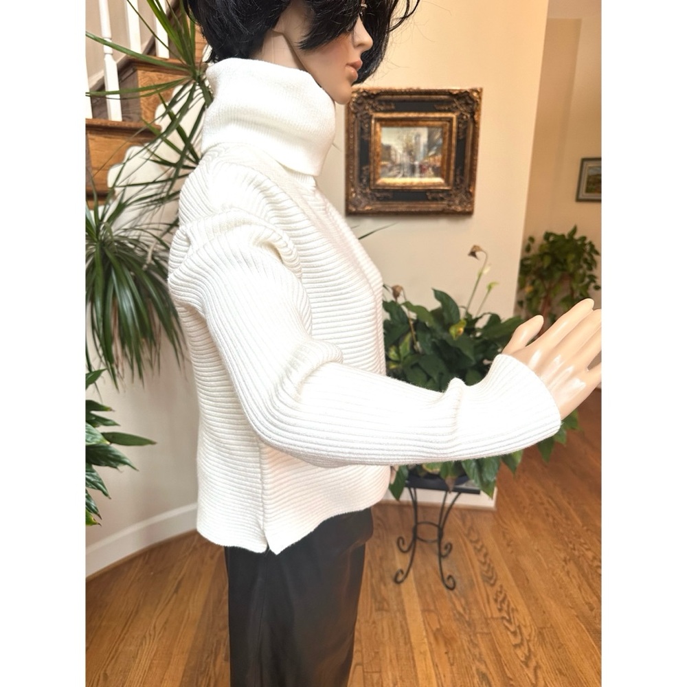 Zara Ivory Ribbed Turtleneck Sweater, NWT, S - Picture 6 of 13